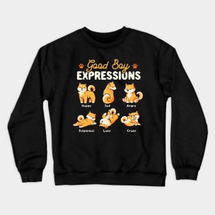 Good Boy Expressions - Cute Shiba Inu Dog Gift Crewneck Sweatshirt